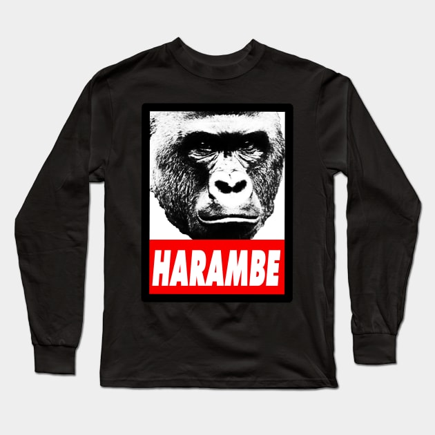 Harambe the Gorilla. Long Sleeve T-Shirt by NineBlack